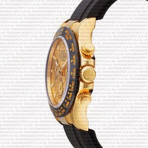 Replica Rolex Cosmograph Daytona Yellow Gold with Gold Dial Rubber Band - Image 5