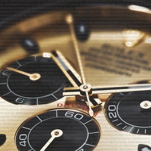 Replica Rolex Cosmograph Daytona Yellow Gold with Panda Gold Dial Rubber Band - Image 2