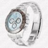 Replica Rolex Cosmograph Daytona 18k White Gold Ice Blue Dial Brown Ceramic Bezel - Image 8