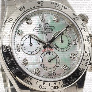 Replica Rolex Cosmograph Daytona SS White Gold MOP White Dial with Diamond Marks - Image 4