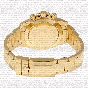 Replica Rolex Cosmograph Daytona 18K Gold with Gold Dial Ceramic Bezel Stick Markers - Image 9