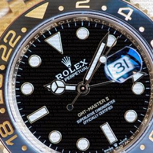Replica Rolex GMT-Master II Jubilee 18k Yellow Gold Black Dial Ceramic Bezel 40mm - Image 6
