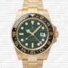 Replica Rolex GMT-Master II All Gold Green Dial Black Ceramic Bezel