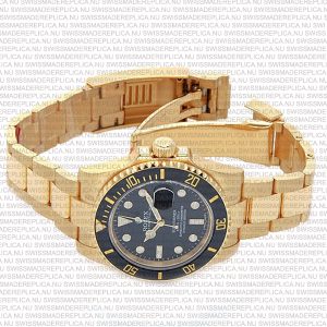 Replica Rolex Submariner 18k Gold Black Dial Ceramic Bezel - Image 5