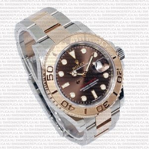 Replica Rolex Yacht-Master II SS / Rose Gold Chocolate Ceramic Bezel - Image 6
