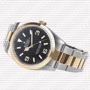Replica Rolex Explorer I 36mm 2-Tone Black Dial 904L Steel/ 18K Yellow Gold - Image 10